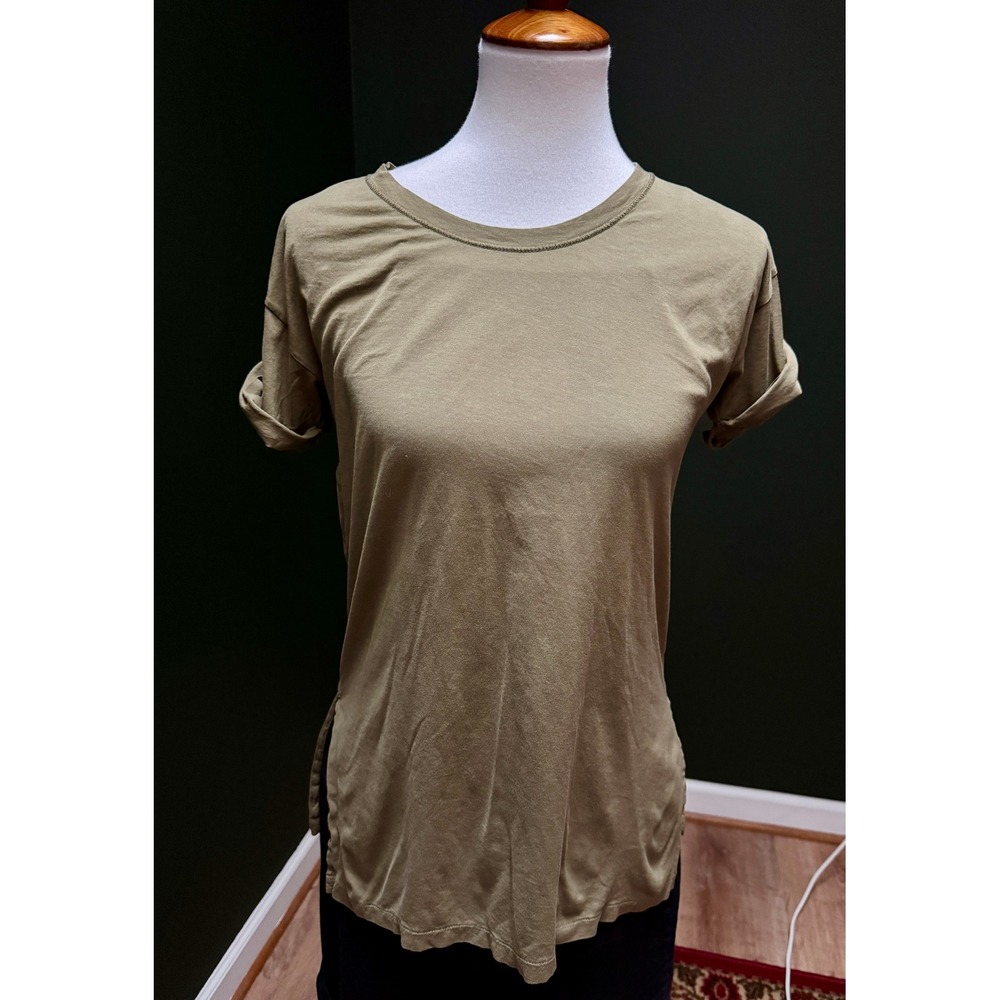 J. Crew Olive Green‎ 100% Cotton Basic T-Shirt Women's S